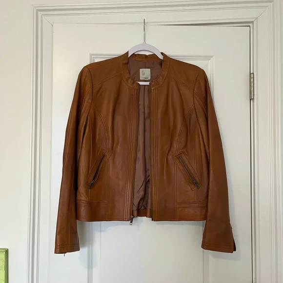 Halogen Tan Leather Jacket - Picture 1 of 4